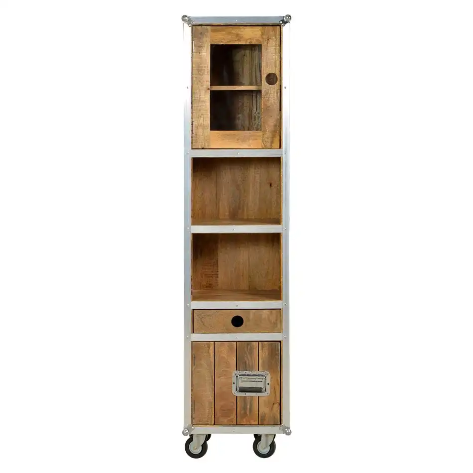 Roadie Chic Reclaimed Tall Cabinet with 2 Doors & 1 Drawer on Wheels - popular handicrafts